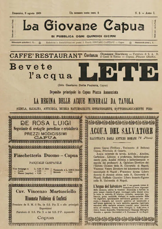 la nostra storia: articolo di giornale 'Bevete acqua lete'