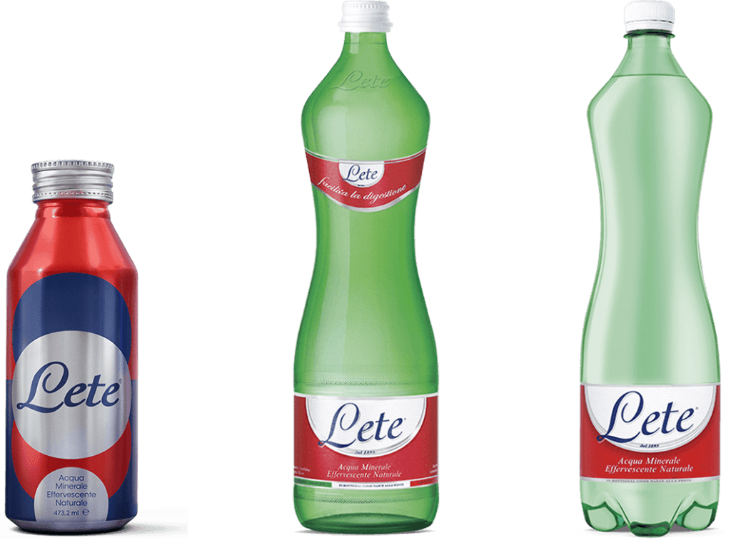 3 bottiglie acqua lete